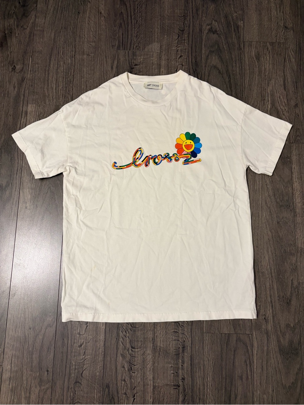 Takashi murakami x art cross white Graphic Short-Sleeve T-Shirt